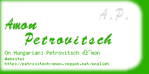 amon petrovitsch business card